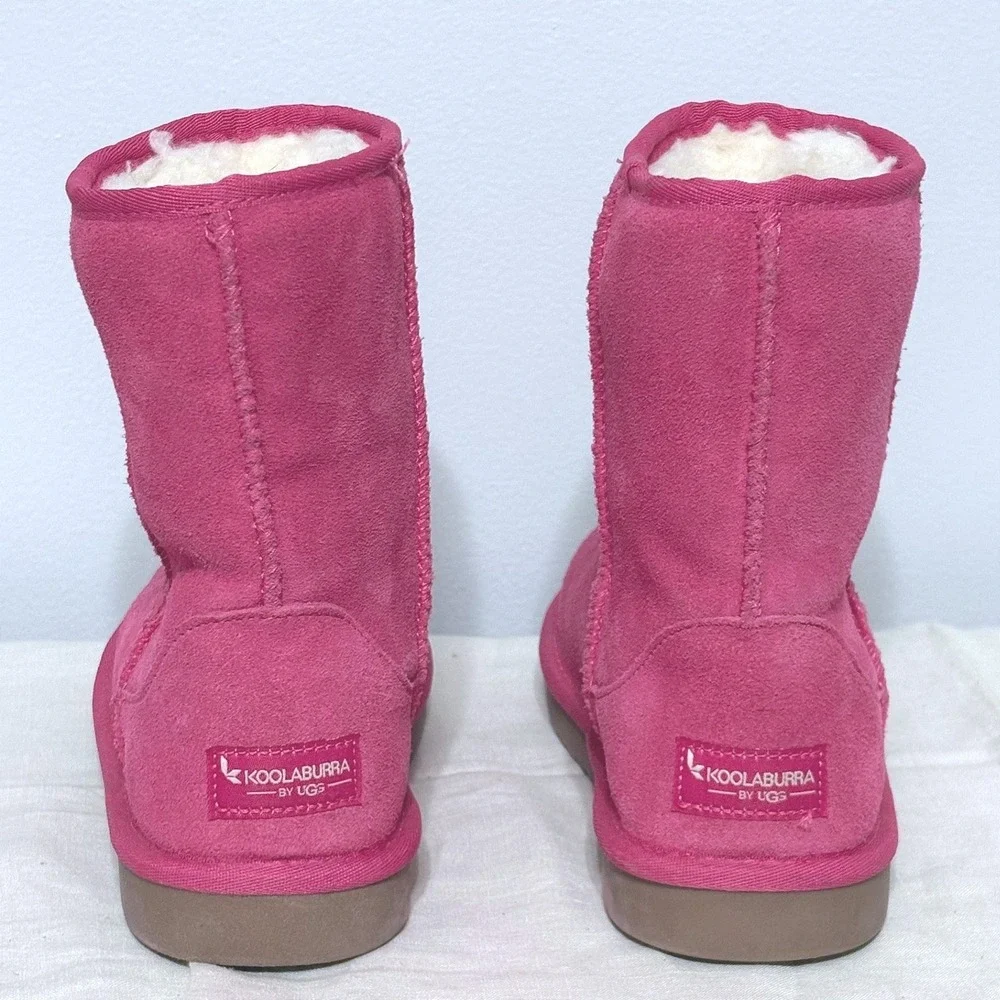 Koolaburra by‎ UGG Victoria Short Pink Suede Boots Kids Size 4  NO BOX